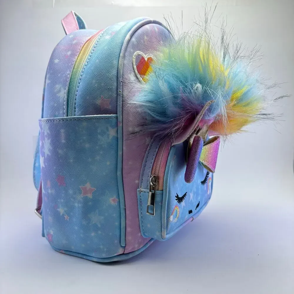 UNDER.ONE.SKY Unicorn Face Multicolored Mini Backpack